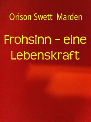 cover image of Frohsinn &#8211; eine Lebenskraft
